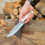 4034 Alman paslanmaz çeliği ve orijinal geyik boynuzu saplı özel yapım bıçak