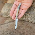 4034 Alman paslanmaz çelik ve kemik saplı 14 cm el yapımı katlanır bıçak