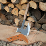 4034 paslanmaz Alman çeliğinden üretilmiş ceviz saplı 37 cm el yapımı balta