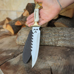 Paslanmaz 4116 Alman çeliği ve orijinal geyik boynuzu sap ile üretilmiş 35 cm el yapımı Yatağan bıçak