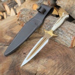 4116 paslanmaz Alman çeliği ve orijinal geyik boynuzu saplı 31 cm Çerkez model bıçak