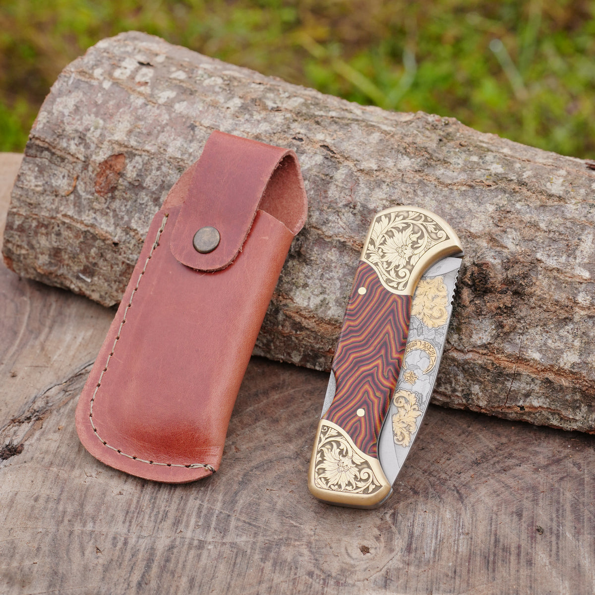 Katlanır Model- N690 Çelik -Atatürk - Türkiye Cumhuriyeti -Ay Yıldız Gravür İşleme - Çift Balçak Altın Kaplama