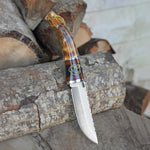 Koleksiyonluk ve Hediyelik Bıçak - N690 Çelik- Karartma Geyik Boynuzu Sap