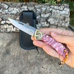 Katlanır Model - N690 Çelik - Kurt İşlemeli Epoksi Sap - 17 Cm