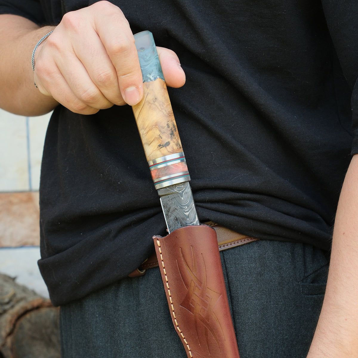 Puukko - Damascus Çelik - Koleksiyonluk ve Hediyelik Bıçak
