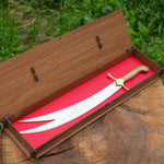 50 cm uzunluğunda, 4034 Alman çeliği ve ceviz saplı el yapımı bıçak