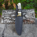 Bushcraft 35 Cm – Geyik Boynuzu Saplı – Damascus Çelik El Yapımı Özel Seri