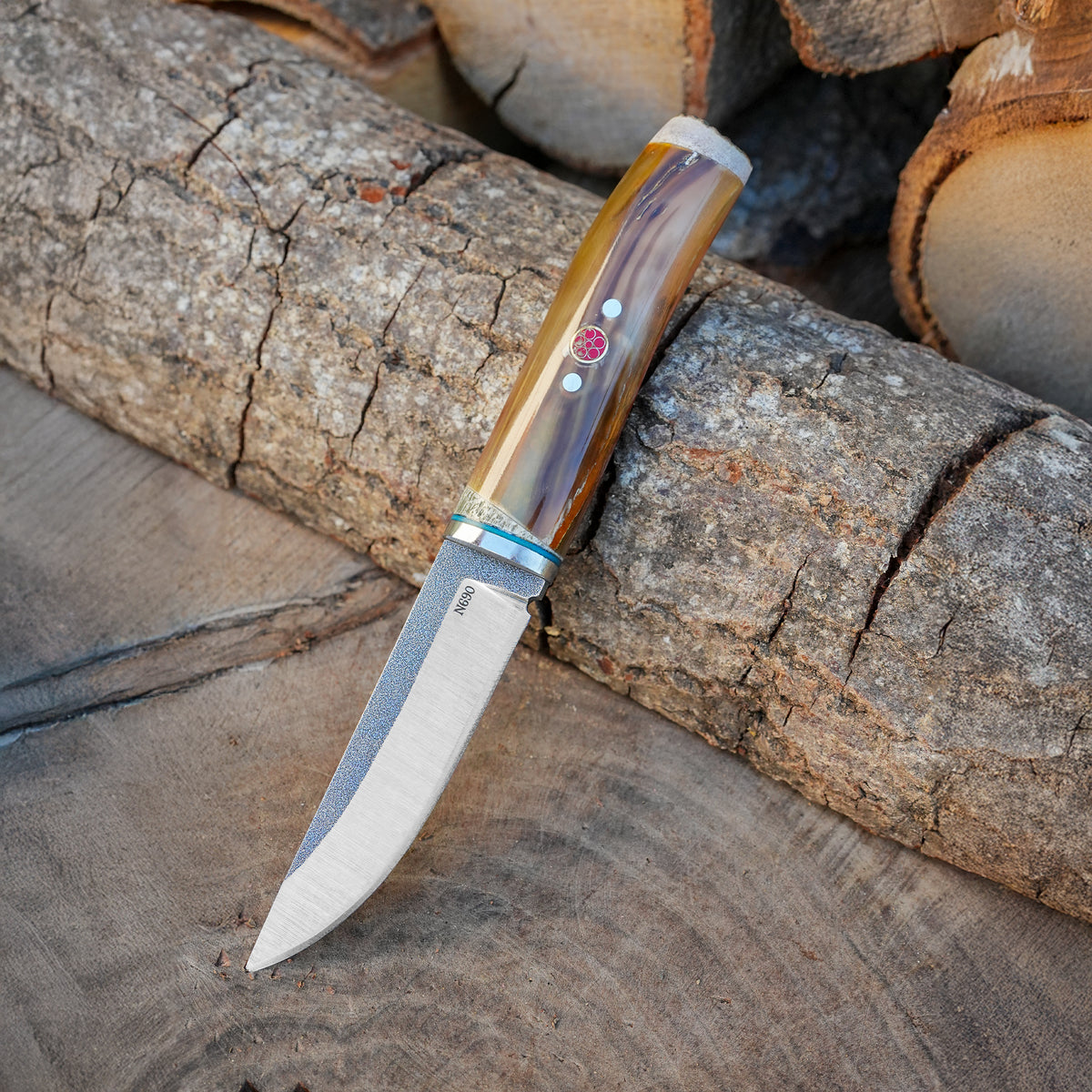 Bushcraft 30 Cm - Standlı Koç Boynuzu Sap
