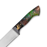 Kelle Bıçağı - N690 Çeliği - 3 Hilal Kurt Desenli - Ahşap Kutulu