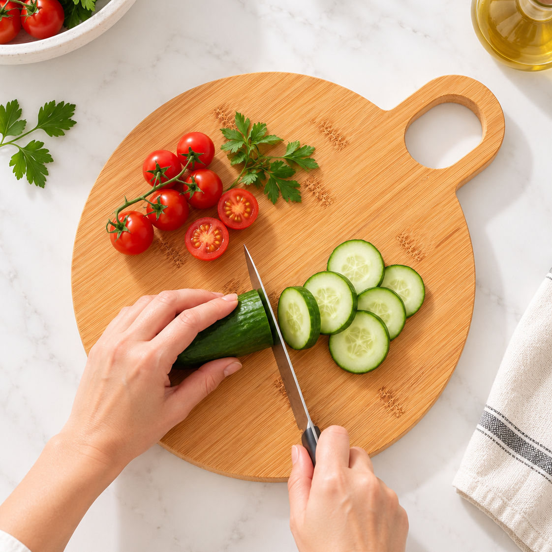 Doğal Bambu Kesme ve Sunum Tahtası – 35 Cm
