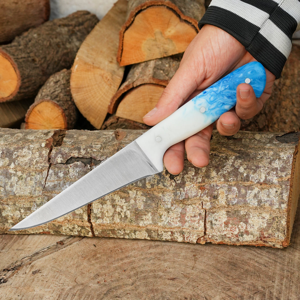 4'lü Kasap Bıçağı Seti + Kesme Tahtası - Paslanmaz Premium Kalite