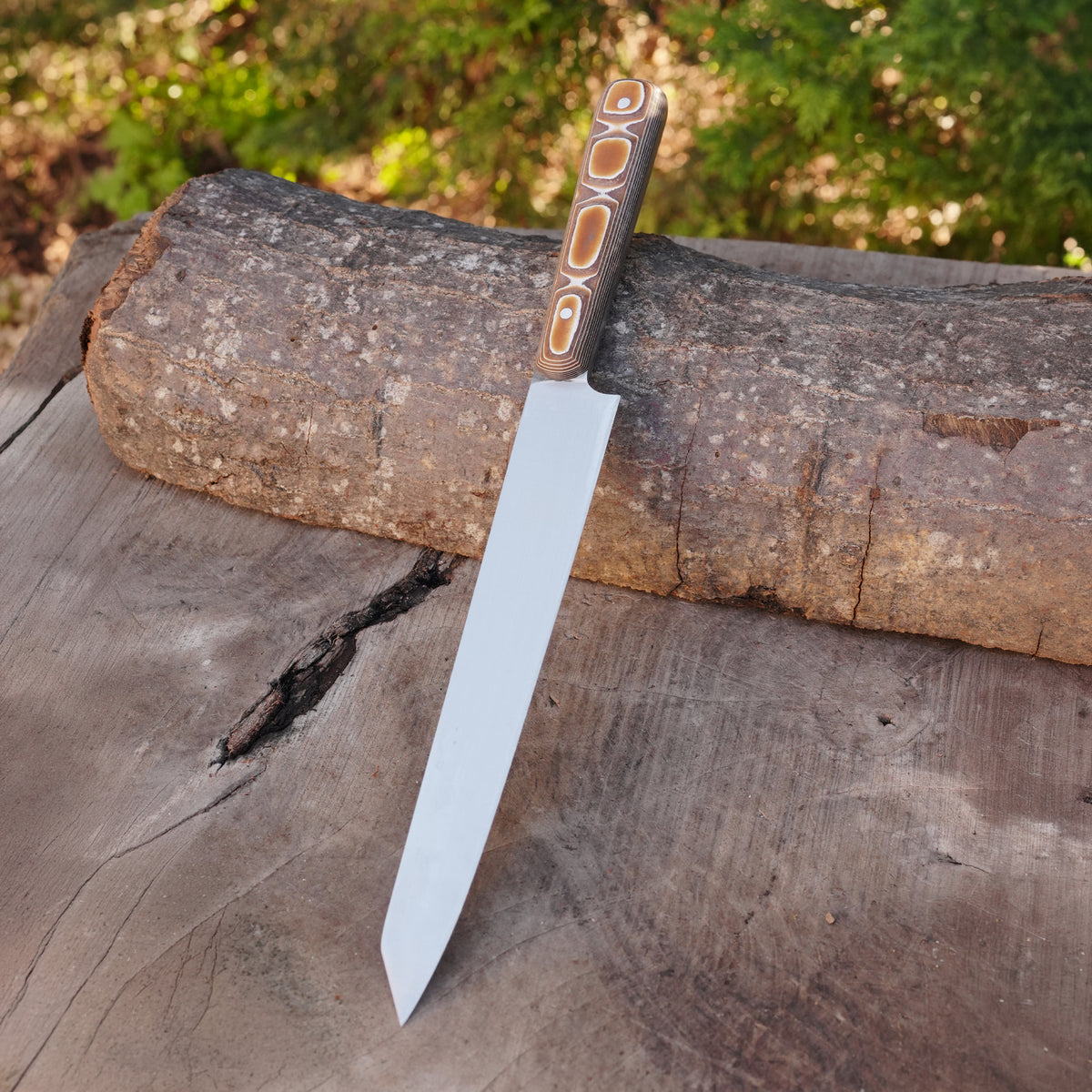 4 Parça Profesyonel Mutfak Bıçak Seti – Hasır Çanta ve Kesme Tahtası Hediyeli!