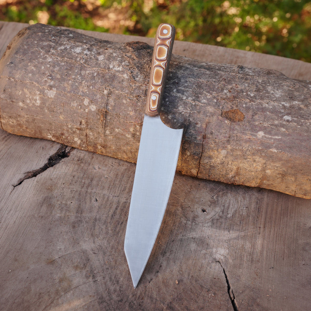 4 Parça Profesyonel Mutfak Bıçak Seti – Hasır Çanta ve Kesme Tahtası Hediyeli!