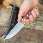 Zeytin ağacından yapılmış epoksi saplı 4034 Alman paslanmaz çelik bushcraft bıçak