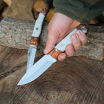 Yatağan ustalarının el işçiliği ile üretilmiş çift bıçaklı özel set