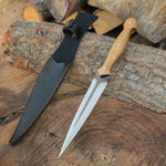Yatağan ustaları tarafından üretilmiş 27 cm uzunluğunda ceviz saplı Çerkez model bıçak