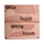 Köse Mehmet ustalığıyla hazırlanan dövme çelik kurban bıçağı seti