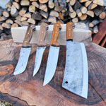 Yatağan üretimi el yapımı dövme çelikten kurban bıçağı seti