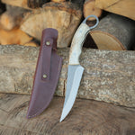 El işçiliğiyle üretilmiş, doğal geyik boynuzu saplı bıçak modeli