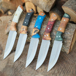 Koleksiyonluk değere sahip zeytin saplı, paslanmaz çelik bushcraft av bıçağı