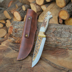 Orijinal geyik boynuzu saplı, koleksiyonluk el işçiliği bıçak