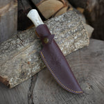 Doğa ve kamp aktiviteleri için tasarlanmış, estetik geyik boynuzu saplı bıçak