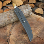 Avcılık ve koleksiyon için ideal, dayanıklı ve şık geyik boynuzu saplı bıçak