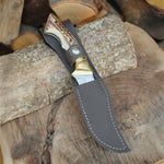 Avcılık ve outdoor kullanıma uygun paslanmaz çelik geyik boynuzu saplı bıçak