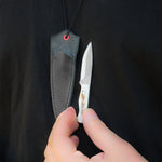 N690 çeliğinden üretilmiş orijinal geyik boynuzu saplı şık kolye model