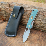 N690 çeliği ve stabilize saplı 16 cm el yapımı katlanır bıçak