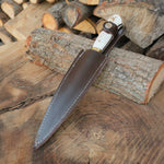Avcılık ve koleksiyon için uygun, dayanıklı ve şık geyik boynuzu saplı Çerkez bıçak