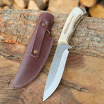 El işçiliği ile üretilmiş, geyik boynuzu saplı, 26 cm Yatağan bıçağı