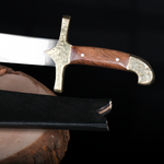 Koleksiyon ve dekor amaçlı el yapımı ceviz saplı uzun paslanmaz model