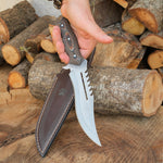 31 cm uzunluğunda 4034 paslanmaz çelikten üretilmiş verzalit saplı Yatağan bıçak