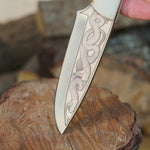 Kamp ve koleksiyon için uygun gerçek deri kılıflı el yapımı bıçak