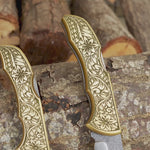 Katlanır Model - N690 Çelik - Paslanmaz Pirinç Gravür İşlemeli Sap