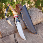 Koleksiyonluk ve Hediyelik Bıçak - N690 Çelik- Karartma Geyik Boynuzu Sap