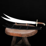 90 cm uzunluğunda ceviz saplı 4034 paslanmaz çelik büyük boy bıçak