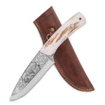 Gerçek deri kılıfla sunulan dayanıklı ve estetik bıçak modeli