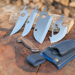 Yatağan’da üretilmiş 4 bıçak ve kök ceviz saplı özel set