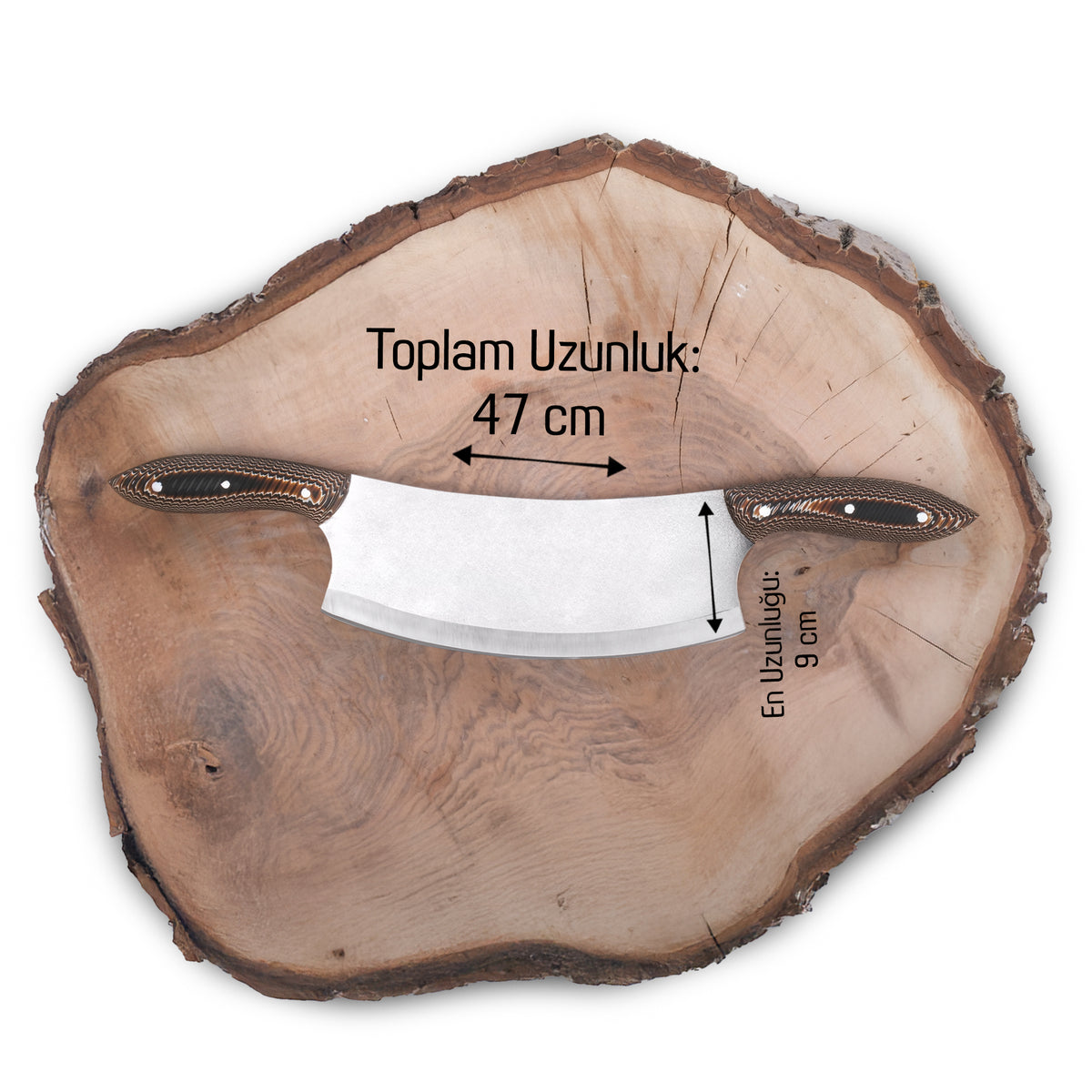 Kasaplar ve mutfaklar için ergonomik saplı, dayanıklı çift saplı zırh bıçağı