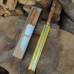 Yatağan ustalarının el yapımı ceviz kabza şef bıçağı ve masatı