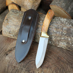 Doğal ceviz ağacından yapılmış saplı taşınabilir bıçak modeli