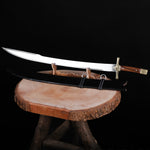 İşlemeli ceviz saplı 90 cm uzunluğunda 4034 paslanmaz çelik bıçak