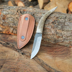 El işçiliği ile üretilmiş 15 cm geyik boynuzlu koleksiyonluk bıçak